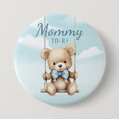 Niedliche Mami to be Teddy Bear Baby Showknopf Button (Vorderseite)