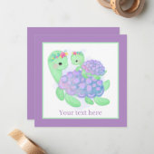 niedliche Mami- und Babyschildkröte Mitteilungskarte (Vorderseite/Rückseite Beispiel)