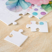 Niedliche Mami und ihr Baby Elefant Regenbogenfede Puzzle (Seite)