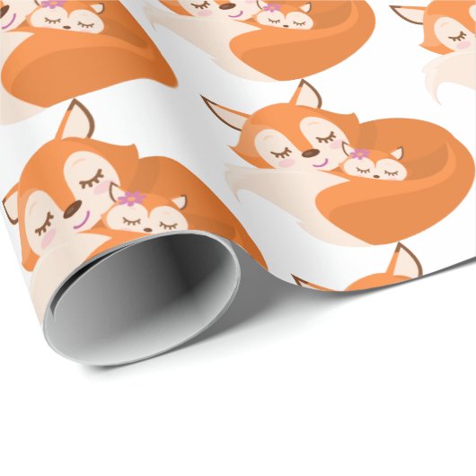 Niedliche Mami- und Mädchenfutterpackung Geschenkpapier (Rolleneckpunkt)