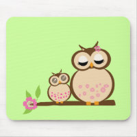 Niedliche Mamma- und Babyeule