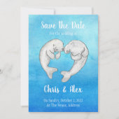 Niedliche Manatee Save the Date Einladung (Vorderseite)