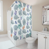 Niedliche Manateure mit Bläschen-Muster Duschvorhang (Beispiel)