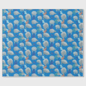 Niedliche Manateure mit Bläschen-Muster Geschenkpapier (Flach)