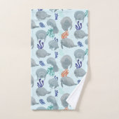 Niedliche Manateure mit Blasen-Muster - hellblau Badhandtuch Set (Handtuch)