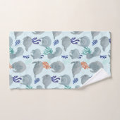 Niedliche Manateure mit Blasen-Muster - hellblau Badhandtuch Set (Handtuch)