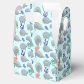 Niedliche Manateure mit Blasen-Muster - hellblau Geschenkschachtel (Geöffnet)