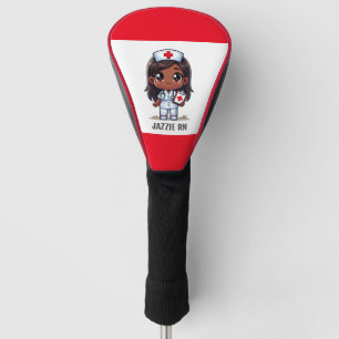 Niedliche Manga Black Nurse Brown Hair und Augen C Golf Headcover