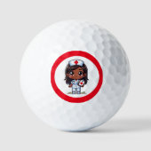 Niedliche Manga Black Nurse Brown Hair und Augen C Golfball (Vorderseite)