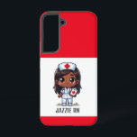 Niedliche Manga Black Nurse Brown Hair und Augen C Samsung Galaxy Hülle<br><div class="desc">Dieses Handy für Krankenschwestern verfügt über eine niedliche Manga Black Krankenschwester mit braunem Haar und braunen Augen mit einem Krankenschwestern Kappe und Outfit mit einem Namen zu personalisieren und rote Ränder. Ideal für Krankenschwestern oder Krankenpfleger. Bild generiert mit KI.</div>