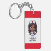 Niedliche Manga Black Nurse Brown Hair und Augen C Schlüsselanhänger (Vorderseite links)