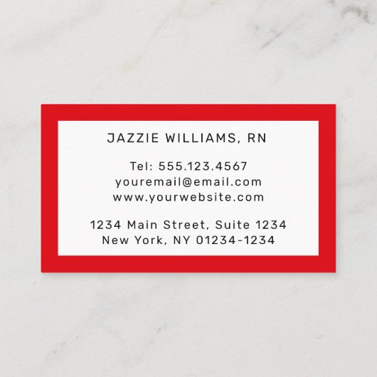 Niedliche Manga Black Nurse Brown Hair und Augen C Visitenkarte (Rückseite)