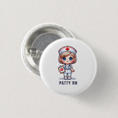 Niedliche Manga Blonde Nurse Karikatur Personalisi Button (Vorne & Hinten)