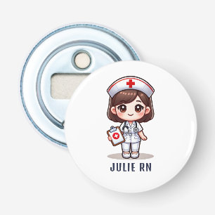 Niedliche Manga Brünette Krankenkrankheit Personal Flaschenöffner