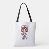 Niedliche Manga Brünette Krankenkrankheit Personal Tasche (Rückseite)
