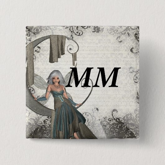 Niedliche Manga-Fee Button (Vorderseite)