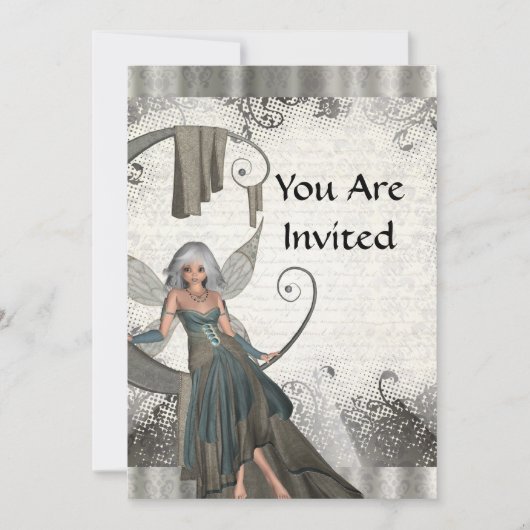 Niedliche Manga-Fee Einladung (Vorderseite)