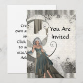 Niedliche Manga-Fee Einladung (Vorne/Hinten)