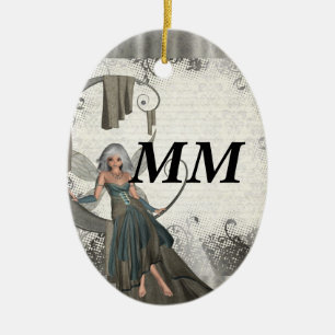 Niedliche Manga-Fee Keramikornament