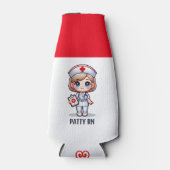 Niedliche Manga-Krankenschwester mit Blonde-Haar B Flaschenkühler (Vorderseite)