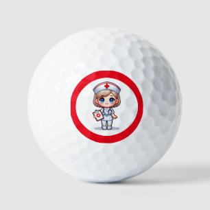 Niedliche Manga-Krankenschwester mit Blonde-Haar B Golfball