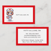 Niedliche Manga-Krankenschwester mit Blonde-Haar B Visitenkarte (Vorne/Hinten)