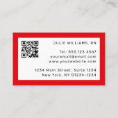 Niedliche Manga-Krankenschwester mit braunen braun Visitenkarte (Rückseite)