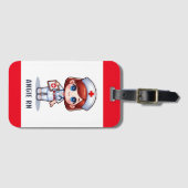 Niedliche Manga-Krankenschwester mit Red Hair Blue Gepäckanhänger (Vorderseite (Horizontal))