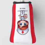 Niedliche Manga-Krankenschwester mit Red Hair Blue Golf Headcover (Rotieren 90)