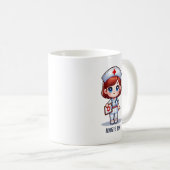 Niedliche Manga-Krankenschwester mit Red Hair Blue Kaffeetasse (VorderseiteRechts)