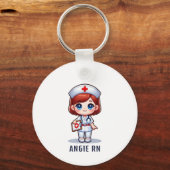 Niedliche Manga-Rotkopfkrankenkarikatur Personalis Schlüsselanhänger