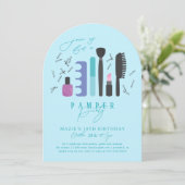 Niedliche Maniküre & Makeup Wellness-Center Pamper Einladung (Stehend Vorderseite)