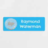 Niedliche Mantarochen und Blasen Cartoon personali Etiketten (Design 2)