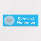 Niedliche Mantarochen und Blasen Cartoon personali Etiketten (Design 1)