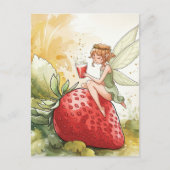 Niedliche Märchen mit Erdbeerglas-Stanzfantasie Postkarte (Vorderseite)