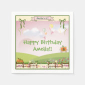 Niedliche Märchen Pumpkin Beförderung Mädchen Gebu Serviette (Vorderseite)