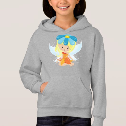 Niedliche Märchen, Zauberei, Blonde Haare, Blume Hoodie (Vorderseite)