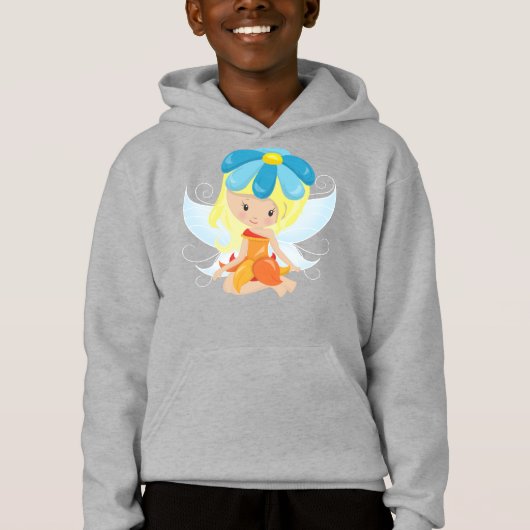 Niedliche Märchen, Zauberei, Blonde Haare, Blume Hoodie (Vorderseite)