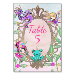 Niedliche Märchengartenmärchen mit Goldenen Spiege Tischnummer
