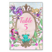 Niedliche Märchengartenmärchen mit Goldenen Spiege Tischnummer (Vorderseite)
