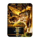 Niedliche Märchenjunge lesen magische Glitzern Magnet (Vertikal)