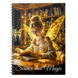 Niedliche Märchenjunge lesen magische Glitzern Notizblock