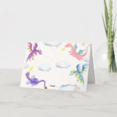 Niedliche Märchenmagic Dragon Babydusche Dankeskarte (Rückseite)