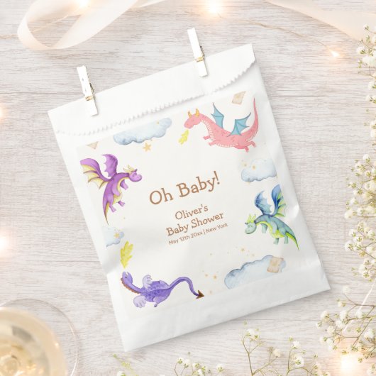 Niedliche Märchenmagic Dragon Babydusche Geschenktütchen (Ausgeschnitten)