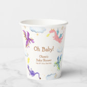 Niedliche Märchenmagic Dragon Babydusche Pappbecher (Rückseite)