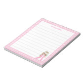 Niedliche Märchenprinzen und weiße Blume auf Linke Notizblock (Rotiert)