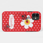 Niedliche Marienkäfermädchen nennen roten iphone 5 Case-Mate iPhone Hülle (Rückseite (Horizontal))