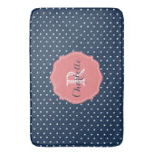 Niedliche Marine-Blau-Polka-Punkte und Badematte (Vorderseite Vertikal)
