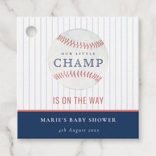 Niedliche Marine unsere kleine Champ Baseball Baby Geschenkanhänger (Vorderseite)
