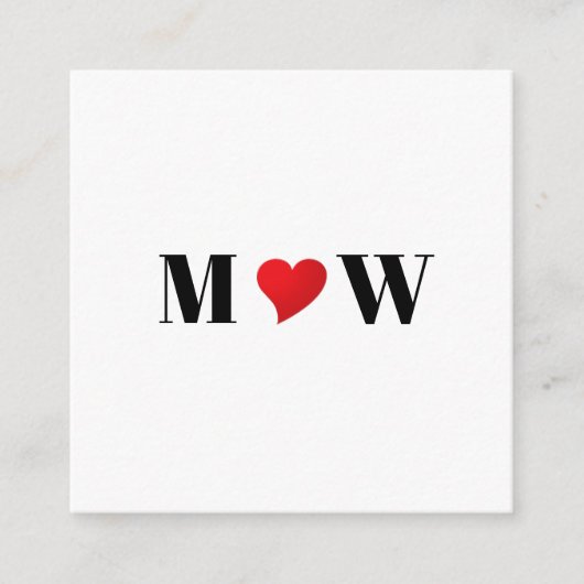 Niedliche Markierungen für rote Herzklopfe Monogra Begleitkarte (Vorderseite)